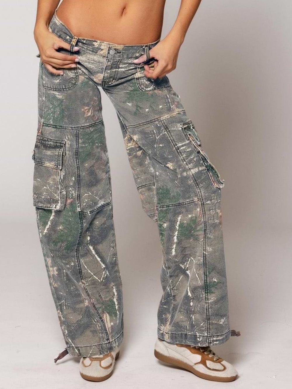 REVICE Denim Amelia Pant Oakland Cargo Pants Low Rise Revice Camo Pants Size 25 - Picture 15 of 15